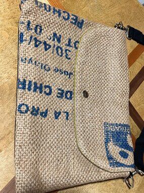 Couture Coffee Purse Handbag Made From Burlap Coffee Bags